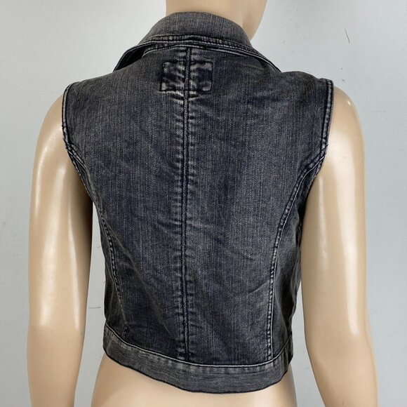 Forever 21 Grayish Black Sleeveless Women's Size Medium M Moto Zippered Jacket - Picture 6 of 10